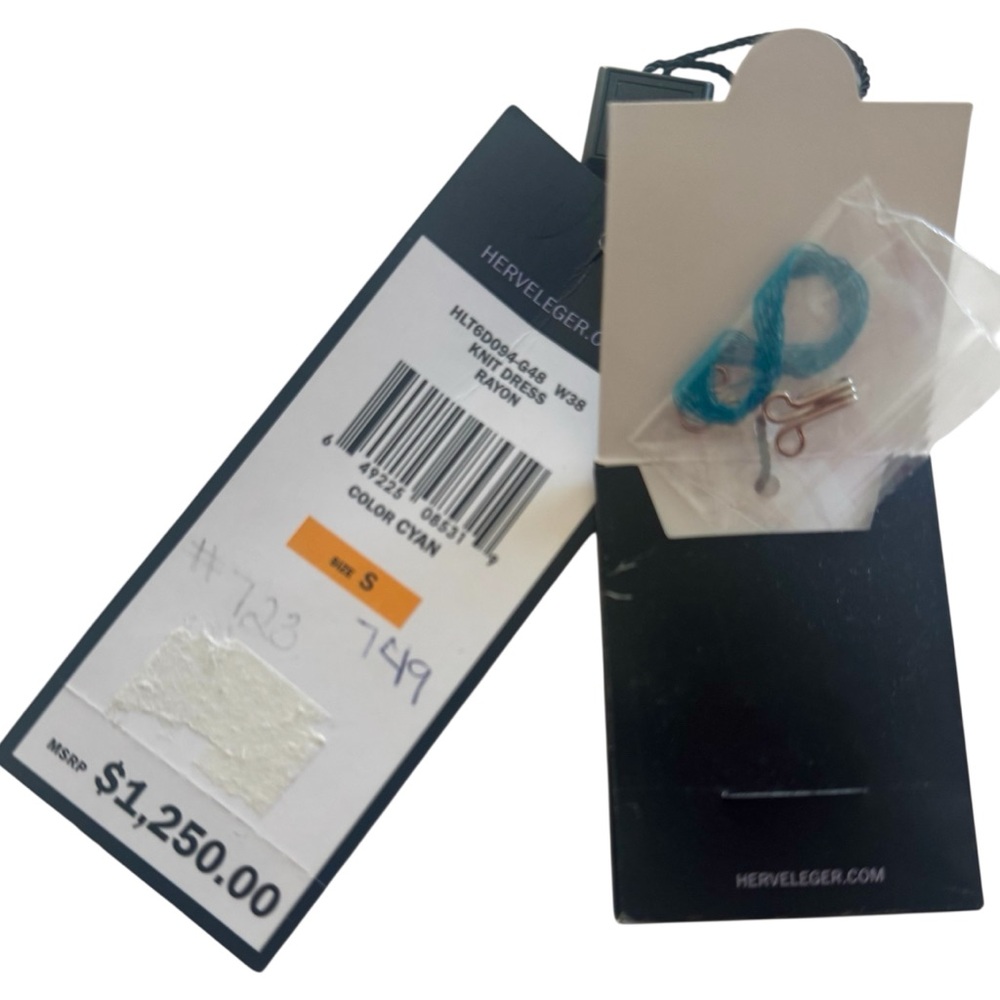 HERVE LEGER Vibrant Blue Mini Dress - Picture 12 of 14